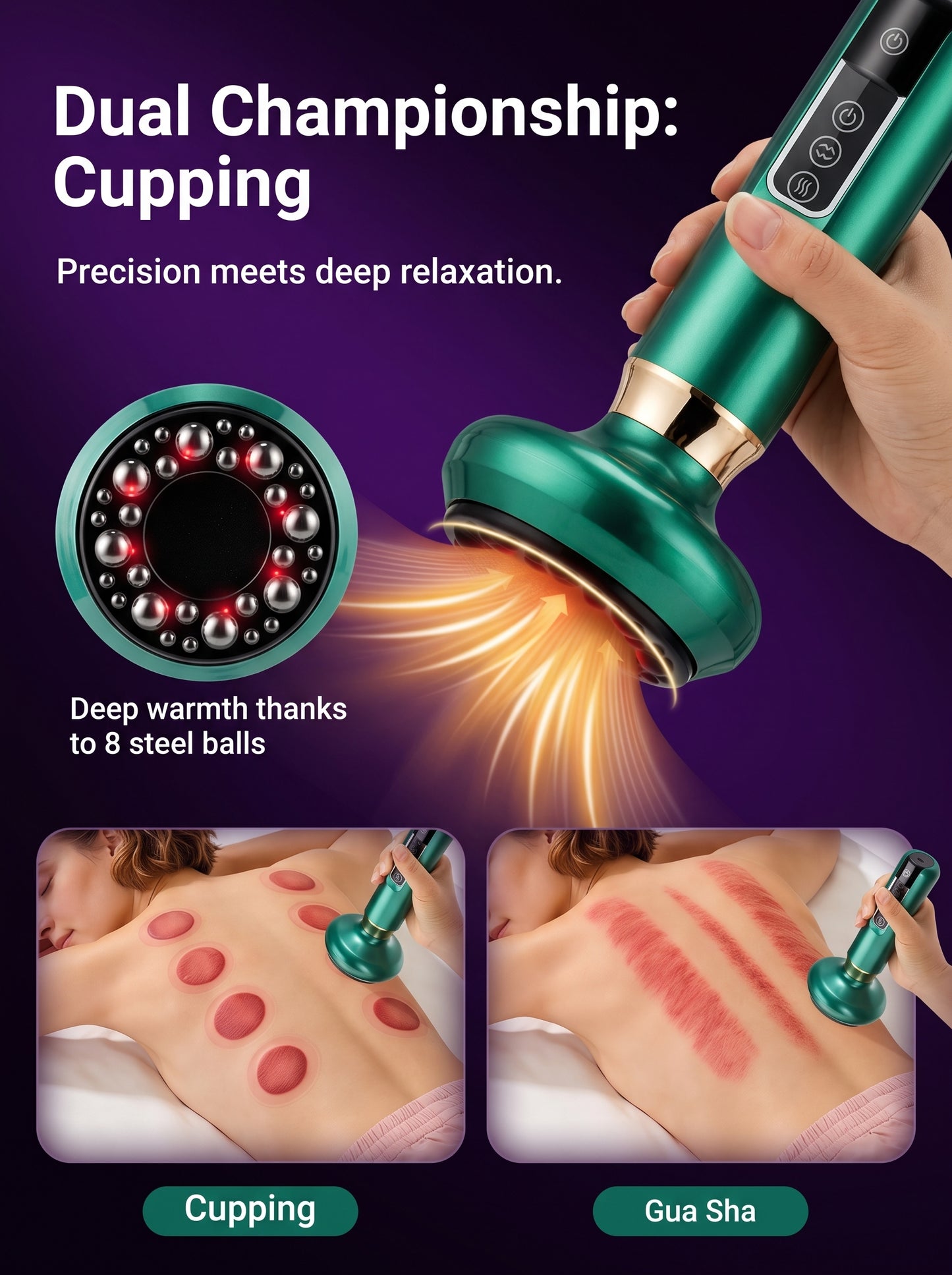 Smart Heat & Vacuum Cupping Massager